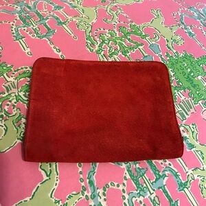 Vintage Bond Street red suede pouch case wallet